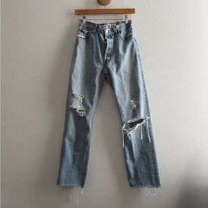 Re/Done Levi's High Waisted Distressed Jeans